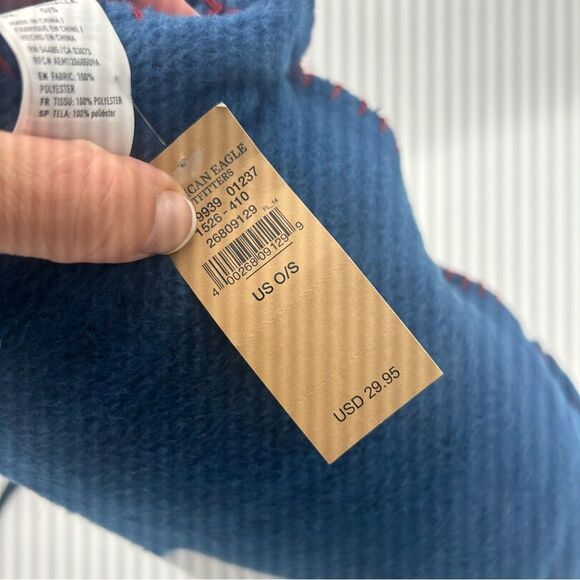 American Eagle Fleece Throw Blanket Blue & White Gift Present New With Tags Gift - Picture 5 of 5